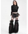 Devil Fashion Black and Red Gothic Punk Cross Plush Leg Warmers for Women