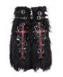 Devil Fashion Black and Red Gothic Punk Cross Plush Leg Warmers for Women