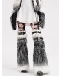 Devil Fashion Black and White Gothic Punk Faux Fur Leg Warmers for Women