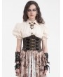 Devil Fashion Brown Gothic Steampunk Buckle Zip Front Underbust Corset Waistband for Women