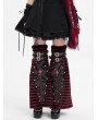 Devil Fashion Black and Red Striped Gothic Punk Leg Warmers for Women