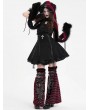 Devil Fashion Black and Red Striped Gothic Punk Leg Warmers for Women