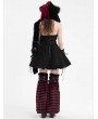 Devil Fashion Black and Red Striped Gothic Punk Leg Warmers for Women