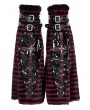 Devil Fashion Black and Red Striped Gothic Punk Leg Warmers for Women