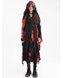 Devil Fashion Black and Red Gothic Distressed Irregular Ripped Jacket for Women