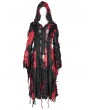 Devil Fashion Black and Red Gothic Distressed Irregular Ripped Jacket for Women