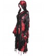 Devil Fashion Black and Red Gothic Distressed Irregular Ripped Jacket for Women