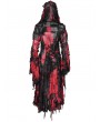 Devil Fashion Black and Red Gothic Distressed Irregular Ripped Jacket for Women