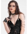 Devil Fashion Black Gothic Punk Synthetic Leather Claw Party Finger Gloves for Women