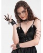 Devil Fashion Black Gothic Punk Synthetic Leather Claw Party Finger Gloves for Women