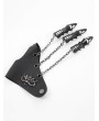 Devil Fashion Black Gothic Punk Synthetic Leather Claw Party Finger Gloves for Women