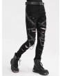 Devil Fashion Black Gothic Punk Distressed Slim Fit Long Pants for Women