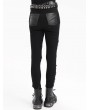 Devil Fashion Black Gothic Punk Distressed Slim Fit Long Pants for Women