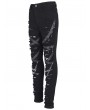 Devil Fashion Black Gothic Punk Distressed Slim Fit Long Pants for Women