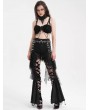 Devil Fashion Black Gothic Punk Spider Web Chain Denim Hot Pants for Women