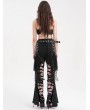 Devil Fashion Black Gothic Punk Spider Web Chain Denim Hot Pants for Women