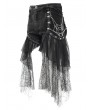 Devil Fashion Black Gothic Punk Spider Web Chain Denim Hot Pants for Women