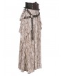 Devil Fashion Brown Gothic Steampunk Irregular Ruffle Flowy High Waist Maxi Skirt