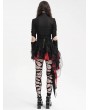 Devil Fashion Black and Red Gothic Punk Mesh Splicing Pleated Mini Skirt