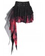 Devil Fashion Black and Red Gothic Punk Mesh Splicing Pleated Mini Skirt