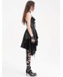 Devil Fashion Black Gothic Punk Sexy V-Neck Irregular Short Dress