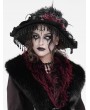 Eva Lady Black Vintage Gothic Victorian Beaded Fringe Trim Feather Hat for Women