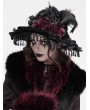 Eva Lady Black Vintage Gothic Victorian Beaded Fringe Trim Feather Hat for Women