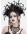 Eva Lady Black Gothic Gorgeous Serpent Rose Feather Party Headband