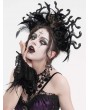 Eva Lady Black Gothic Gorgeous Serpent Rose Feather Party Headband