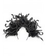 Eva Lady Black Gothic Gorgeous Serpent Rose Feather Party Headband