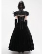 Eva Lady Black Vintage Gothic Tassels Feather Trim Short Cape for Women