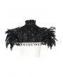 Eva Lady Black Vintage Gothic Tassels Feather Trim Short Cape for Women