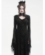 Eva Lady Black Gothic Retro Lace Embossed Velvet Shrug Cape for Women