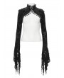 Eva Lady Black Gothic Retro Lace Embossed Velvet Shrug Cape for Women