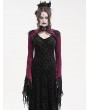 Eva Lady Retro Gothic Lace Embossed Velvet Shrug Cape for Women