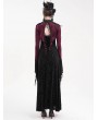 Eva Lady Retro Gothic Lace Embossed Velvet Shrug Cape for Women