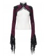 Eva Lady Retro Gothic Lace Embossed Velvet Shrug Cape for Women