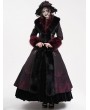 Eva Lady Black and Red Vintage Gothic Lapel Faux Fur Winter Warm Long Coat for Women