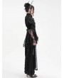 Eva Lady Black Vintage Gothic Lace Splice Velvet Puff Sleeve Jacket for Women