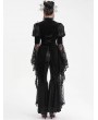 Eva Lady Black Vintage Gothic Lace Splice Velvet Puff Sleeve Jacket for Women