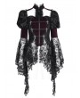 Eva Lady Wine Red Vintage Gothic Lace Splice Velvet Puff Sleeve Jacket for Women