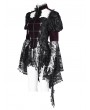 Eva Lady Wine Red Vintage Gothic Lace Splice Velvet Puff Sleeve Jacket for Women