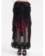 Eva Lady Black and Red Gorgeous Gothic Drawstring Layered Lace Party Skirt