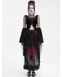 Eva Lady Black and Red Gorgeous Gothic Drawstring Layered Lace Party Skirt