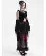 Eva Lady Black and Red Gorgeous Gothic Drawstring Layered Lace Party Skirt