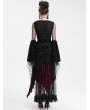 Eva Lady Black and Red Gorgeous Gothic Drawstring Layered Lace Party Skirt