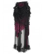 Eva Lady Black and Red Gorgeous Gothic Drawstring Layered Lace Party Skirt