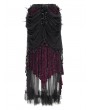 Eva Lady Black and Red Gorgeous Gothic Drawstring Layered Lace Party Skirt