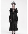 Eva Lady Black Gothic Retro Sexy Ruffled Lace Flared Sleeve Long Party Dress