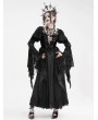 Eva Lady Black Gothic Retro Sexy Ruffled Lace Flared Sleeve Long Party Dress